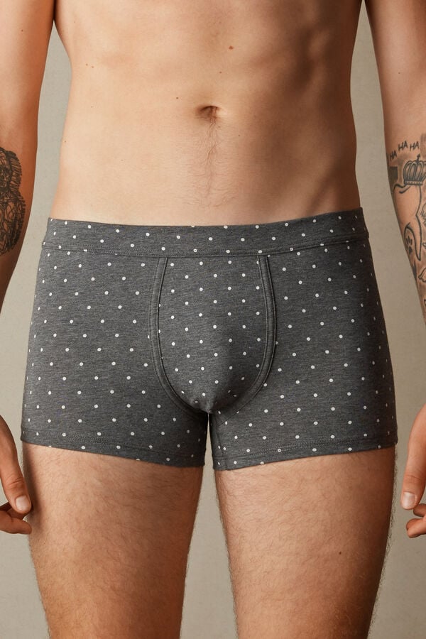 Intimssimi Dotted Boxers in Stretch Supima® Cotton Gris | PECIF50522