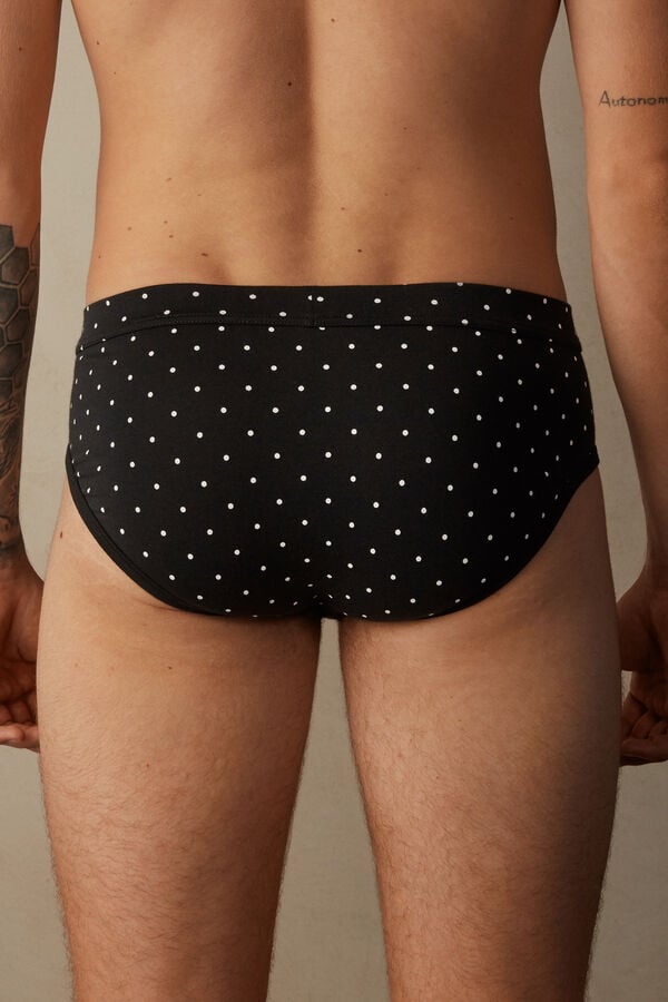 Intimssimi Dotted Briefs in Stretch Supima® Cotton Negras | DPEVO97704