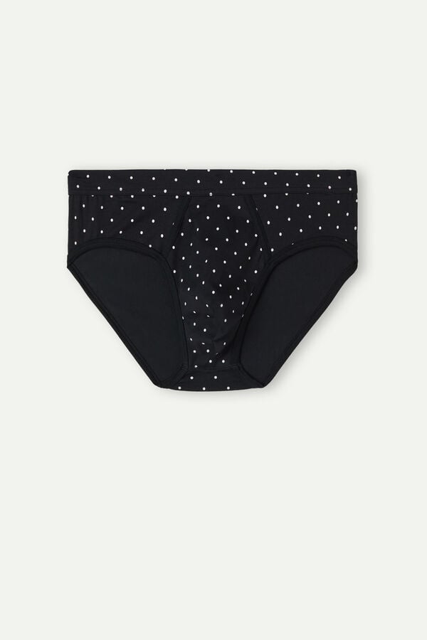 Intimssimi Dotted Briefs in Stretch Supima® Cotton Negras | DPEVO97704