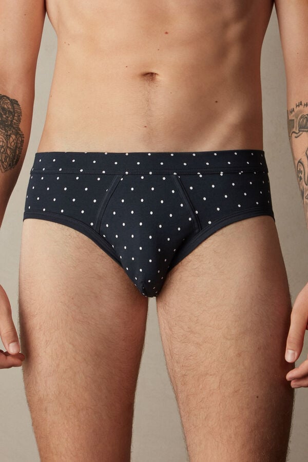 Intimssimi Dotted Briefs in Stretch Supima® Cotton Azules | PPEER41028