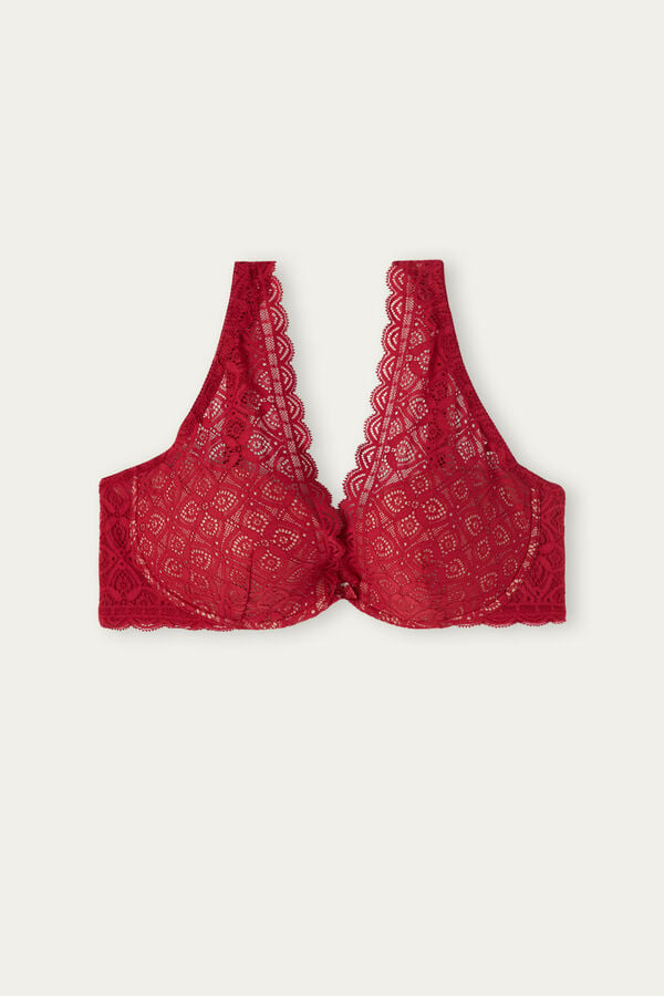 Intimssimi Elena Balconette Bra in Lace Rojas | PEJVR84535