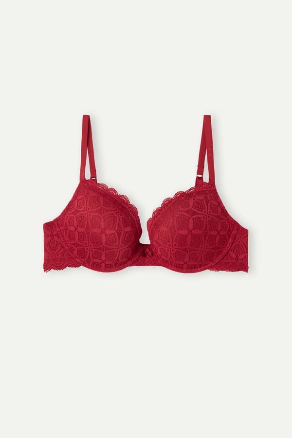 Intimssimi Elettra Super Push-up Bra in Lace Rojas | UPETG92269