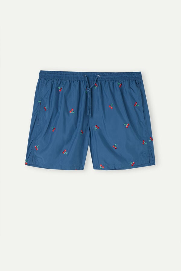 Intimssimi Embroidered Cherry Swim Trunks Azules | PEDFL19327