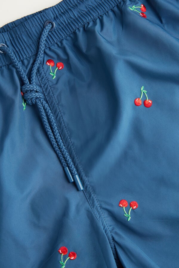 Intimssimi Embroidered Cherry Swim Trunks Azules | PEDFL19327