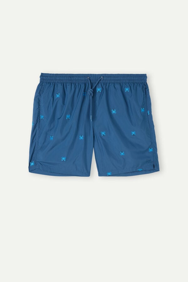 Intimssimi Embroidered Crab Swim Trunks Azules | EPEHC18961