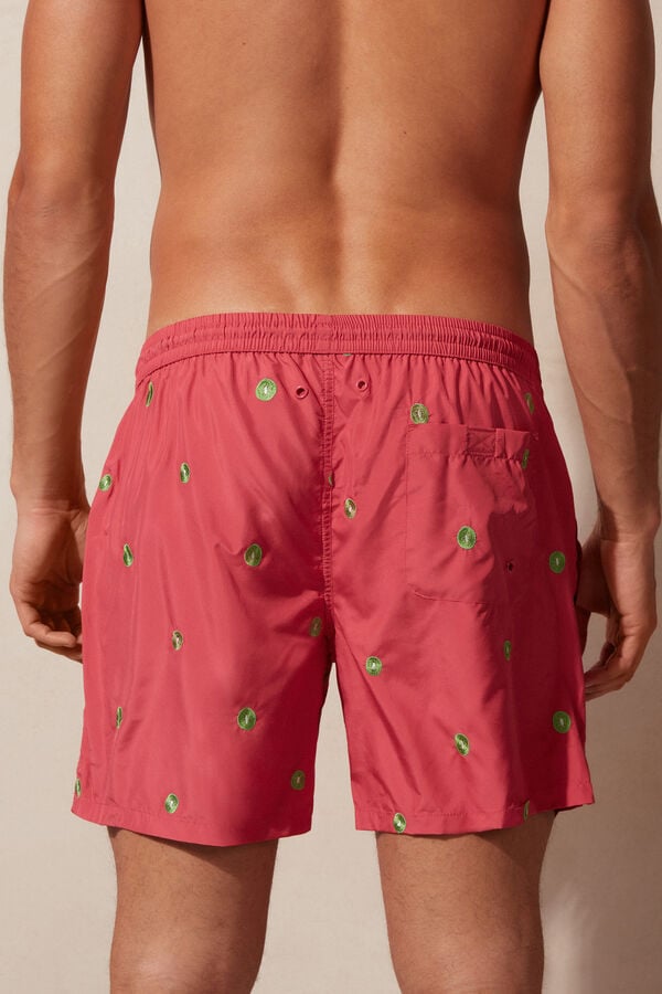 Intimssimi Embroidered Kiwi Swim Trunks Rojas | UPETG50074