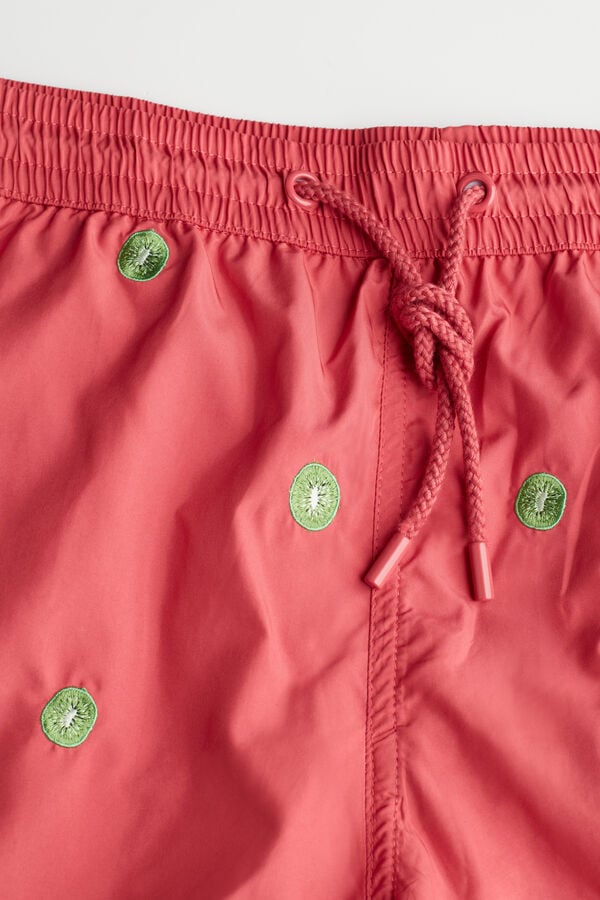 Intimssimi Embroidered Kiwi Swim Trunks Rojas | UPETG50074