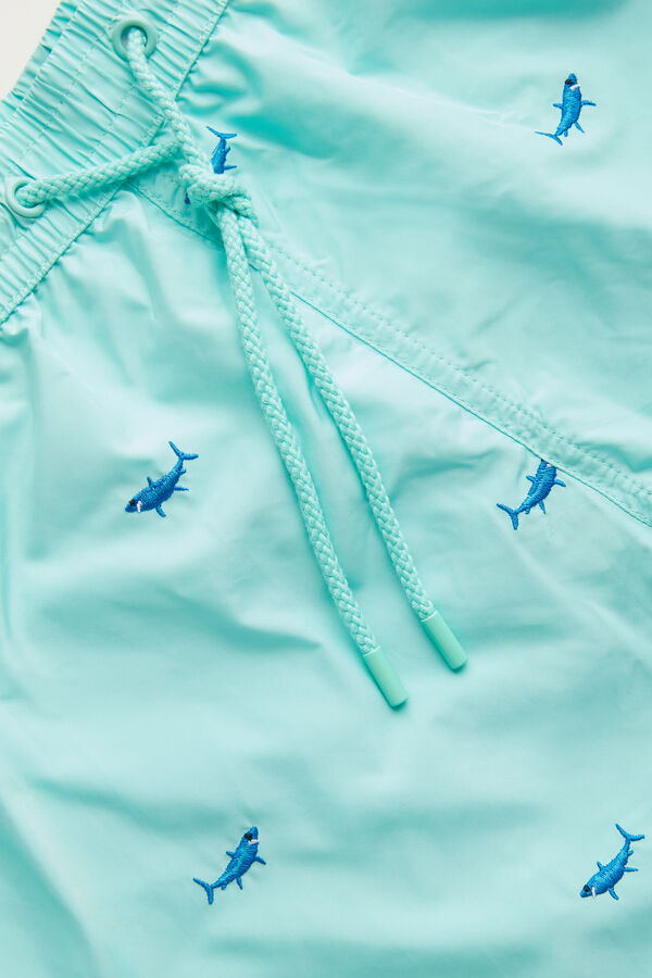 Intimssimi Embroidered Shark Swim Trunks Print | PEJVR65699