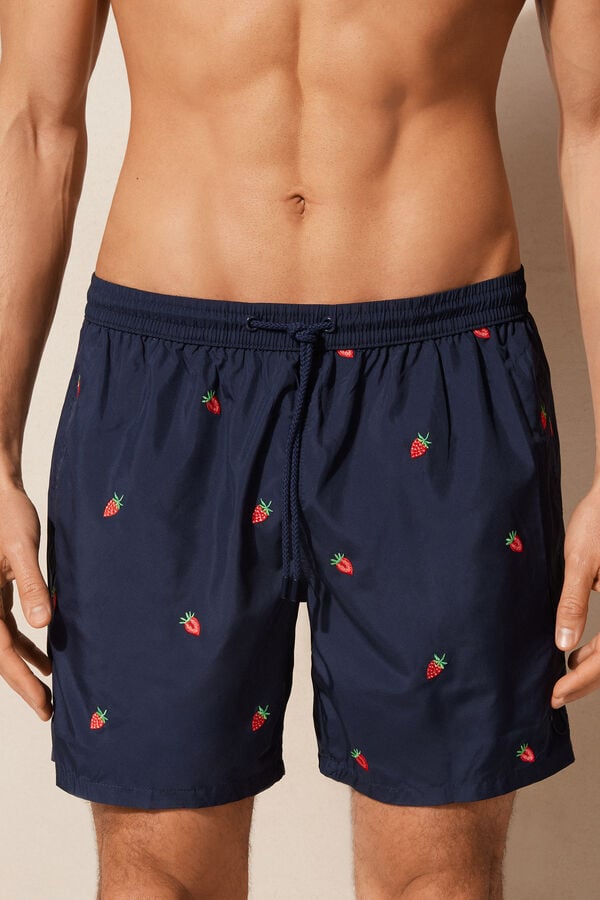 Intimssimi Embroidered Strawberry Swim Trunks Azules | FPEHY81456