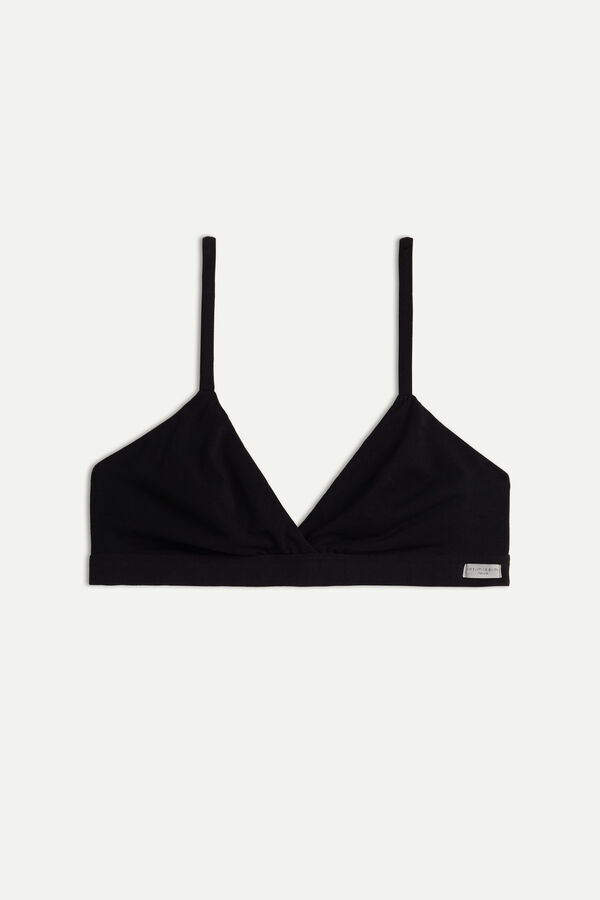 Intimssimi Emma Triangle Bra in Natural Cotton Negras | PEJKU12907