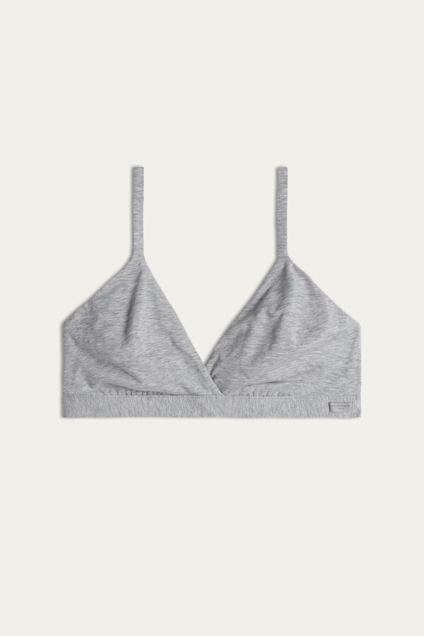 Intimssimi Emma Triangle Bra in Natural Cotton Gris | PENZX83580