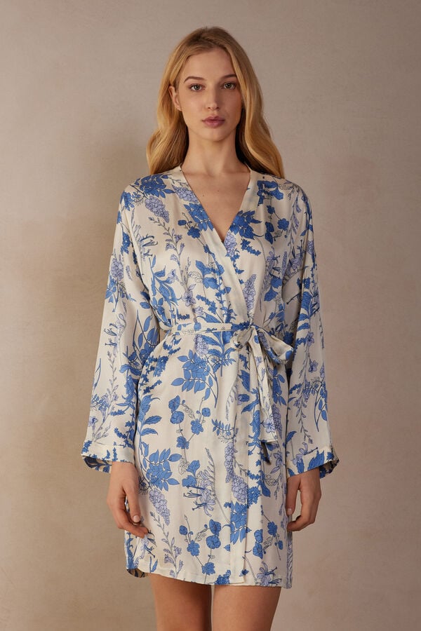 Intimssimi Feeling Beautiful Satin Kimono Print | PEZPD43190