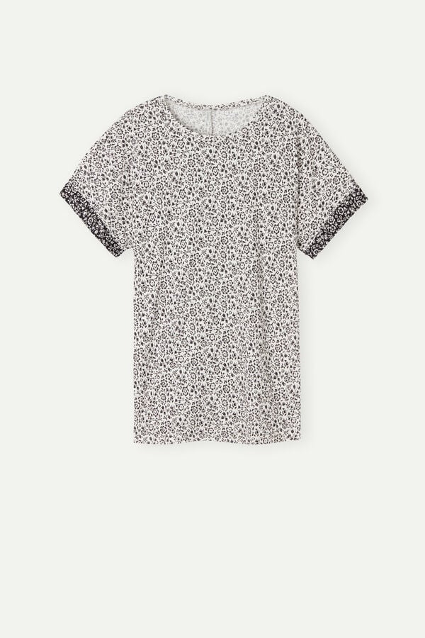 Intimssimi Floral Affair Short Sleeve Cotton T Shirt Blancas | PEJVR57014