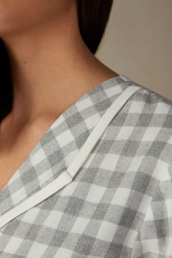 Intimssimi Gingham Lover Shirt in Brushed Cloth Blancas | PEICD96748