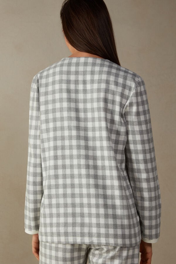 Intimssimi Gingham Lover Shirt in Brushed Cloth Blancas | PEICD96748