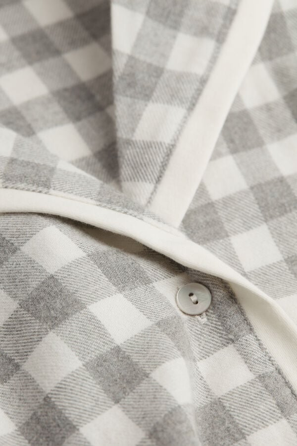 Intimssimi Gingham Lover Shirt in Brushed Cloth Blancas | PEICD96748