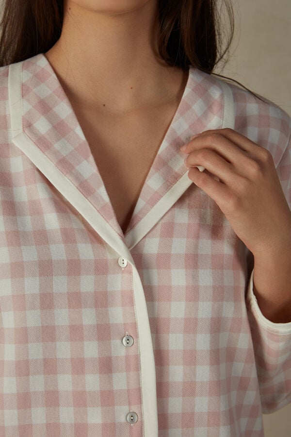 Intimssimi Gingham Lover Shirt in Brushed Cloth Blancas | SPEVO55757