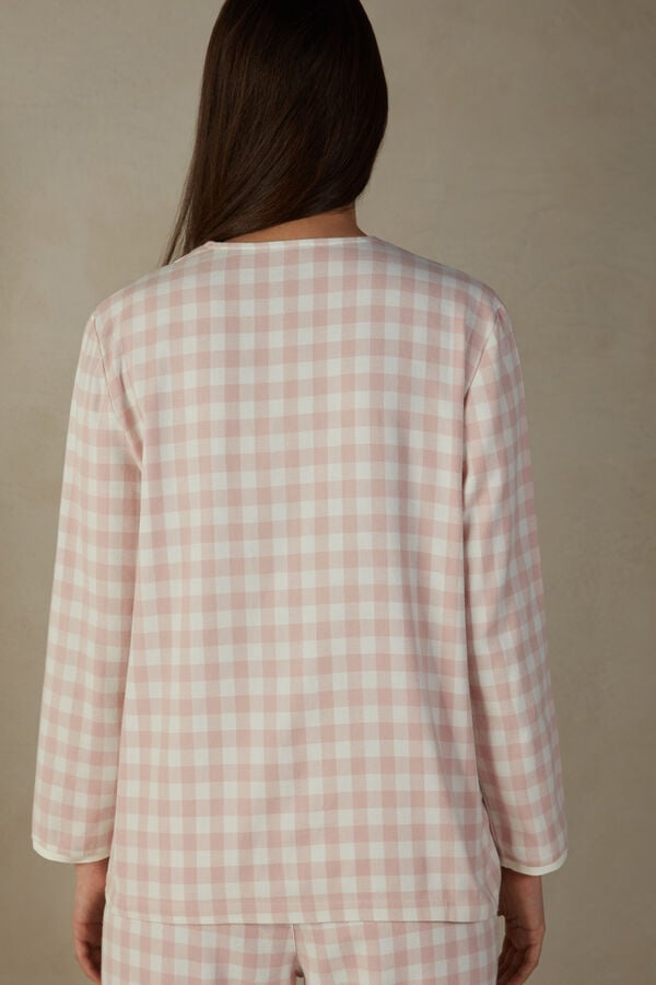 Intimssimi Gingham Lover Shirt in Brushed Cloth Blancas | SPEVO55757