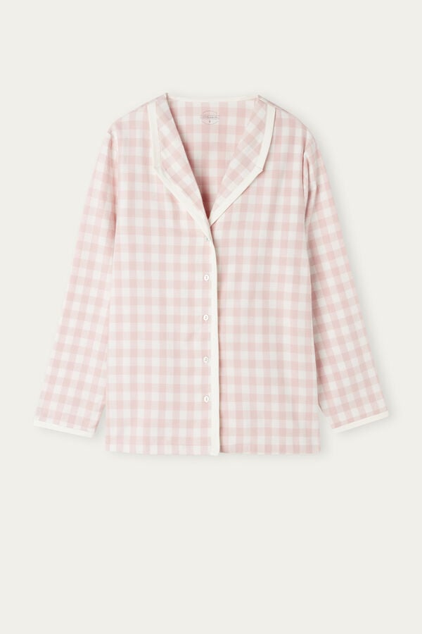 Intimssimi Gingham Lover Shirt in Brushed Cloth Blancas | SPEVO55757