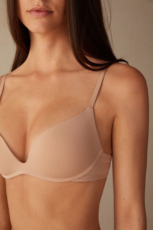 Intimssimi Gioia B Cup Microfiber Super Push-Up Bra Natural | PEZPD12859