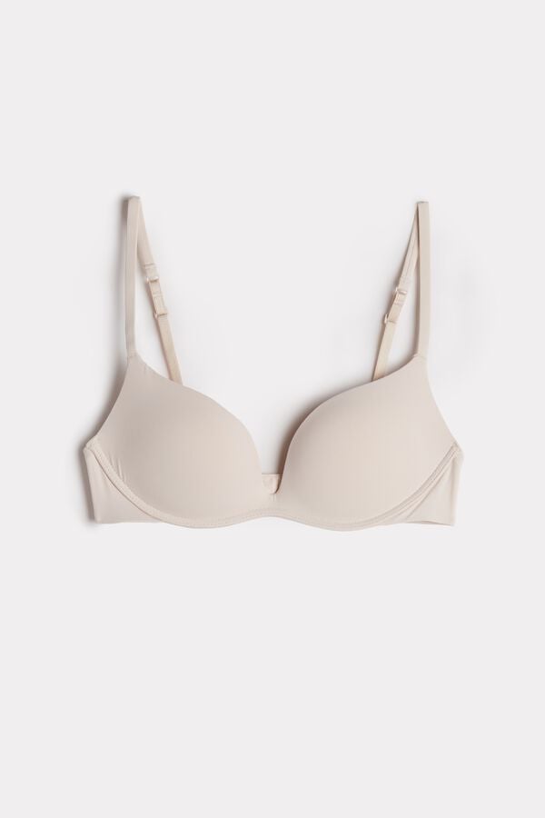 Intimssimi Gioia B Cup Microfiber Super Push-Up Bra Natural | PPEQX76584