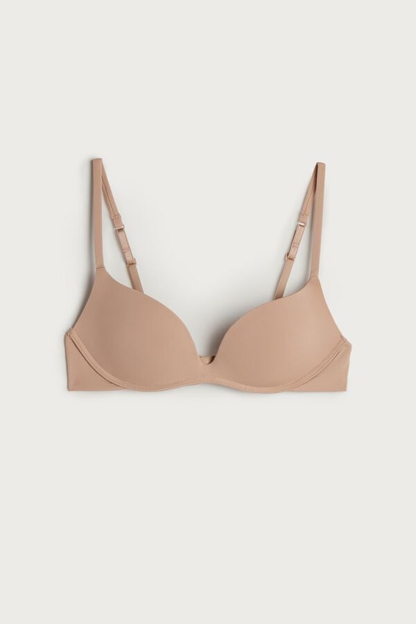 Intimssimi Gioia C-D Cup Microfiber Super Push-Up Bra Natural | LPESX46979