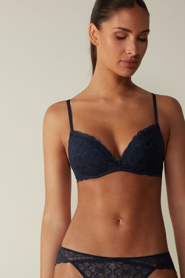 Intimssimi Gioia Super Push-Up Bra in Lace Azules | PPEQX19700