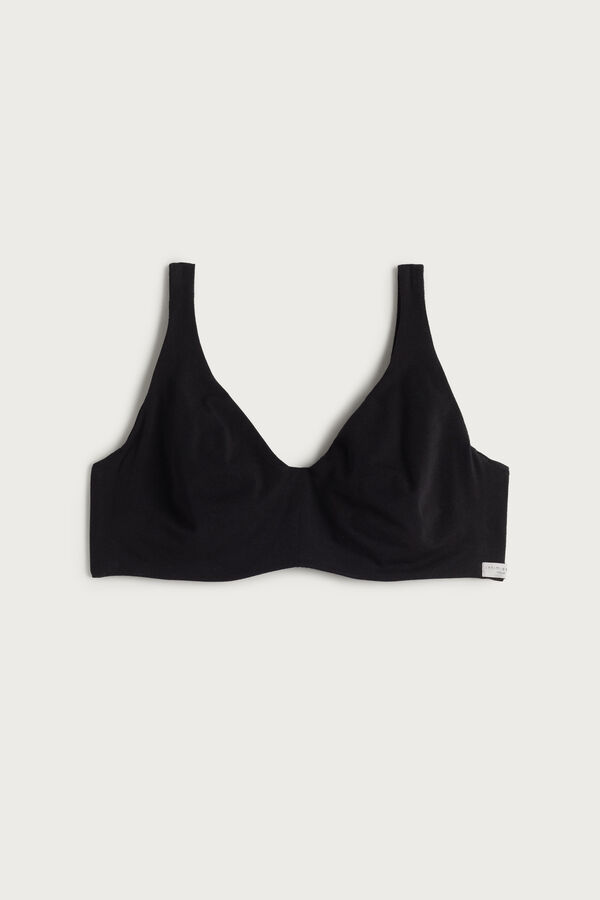 Intimssimi Greta Balconette Bra in Cotton Negras | QPEWA78818