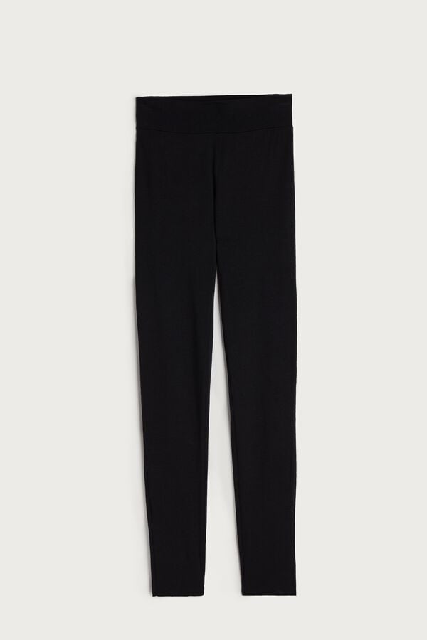 Intimssimi High-Waisted Micromodal Stirrup Leggings Negras | UPEND45359