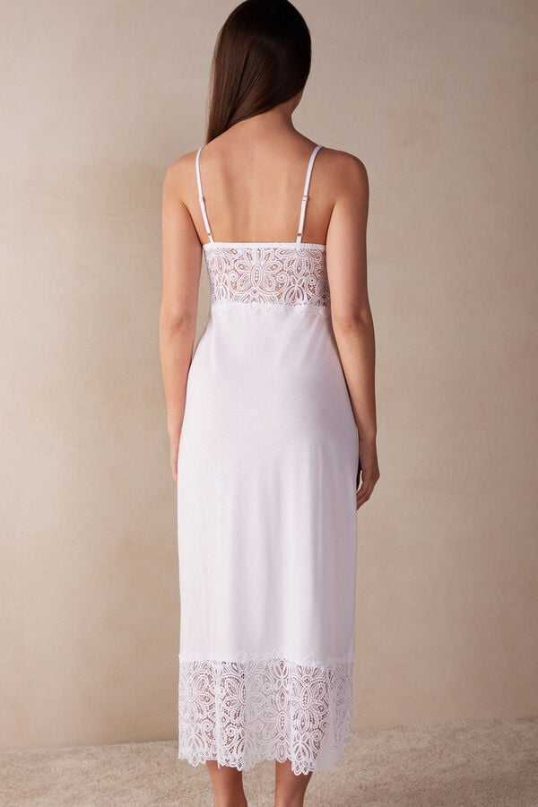 Intimssimi Hot Summer Days Long Nightgown in Supima® Ultrafresh Cotton Blancas | FPEUI75335