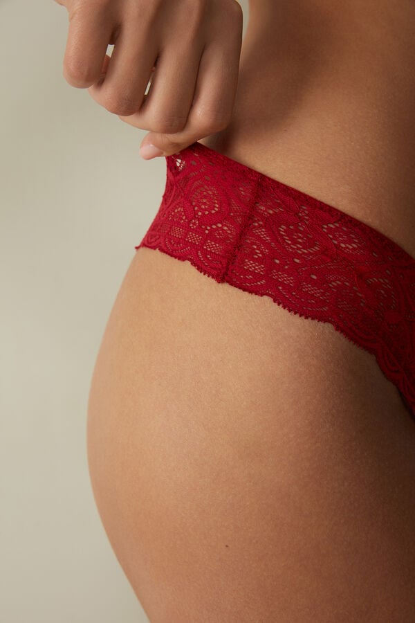 Intimssimi Lace Brazilian Rojas | FPEHY93629