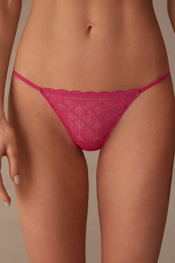 Intimssimi Lace String Thong Rosas | SPEVO89476