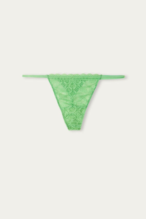 Intimssimi Lace String Thong Verde | PEZDE85033