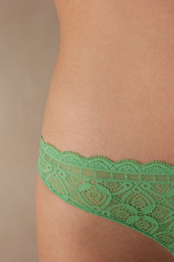 Intimssimi Lace and Microfiber Brazilian Verde | DPEVO40647