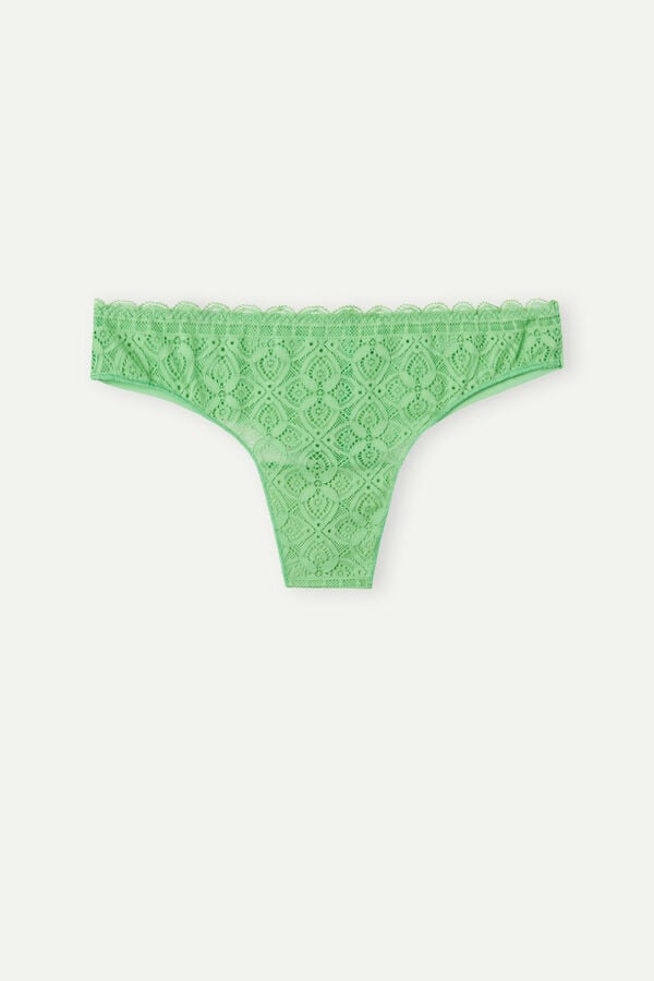 Intimssimi Lace and Microfiber Brazilian Verde | DPEVO40647