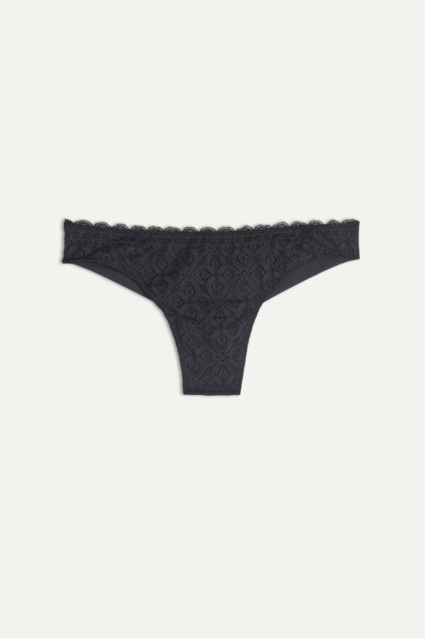 Intimssimi Lace and Microfiber Brazilian Negras | PECVG17522