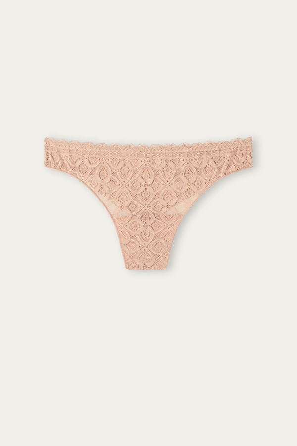 Intimssimi Lace and Microfiber Brazilian Natural | PEICD71755