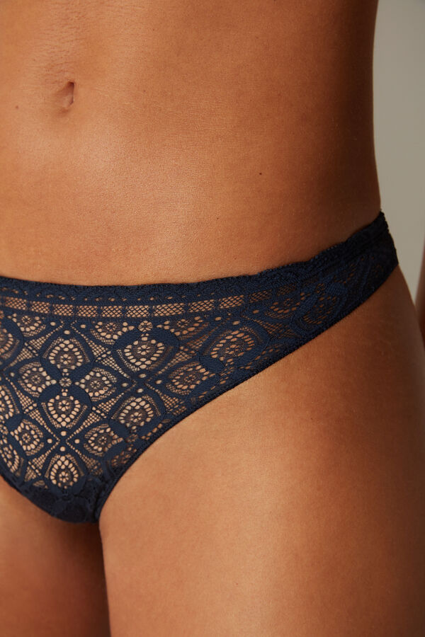 Intimssimi Lace and Microfiber Brazilian Azules | PEIIZ96453