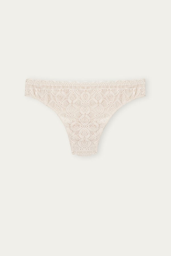 Intimssimi Lace and Microfiber Brazilian Natural | PPEQX87262