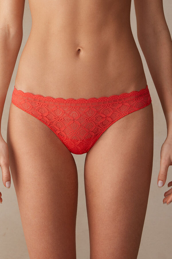 Intimssimi Lace and Microfiber Brazilian Naranjas | UPEND19332