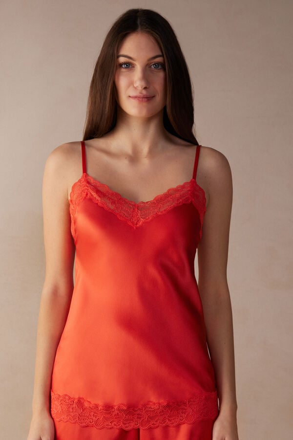 Intimssimi Lace and Silk Top Naranjas | APEWC57055