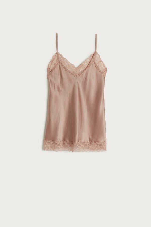 Intimssimi Lace and Silk Top Natural | MPEFT46622