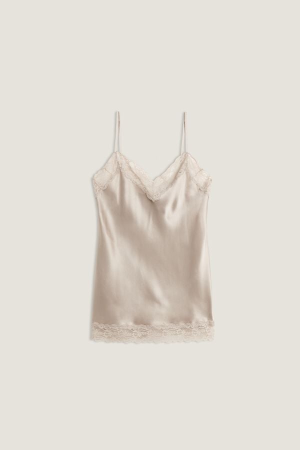 Intimssimi Lace and Silk Top Natural | PEJKU78352