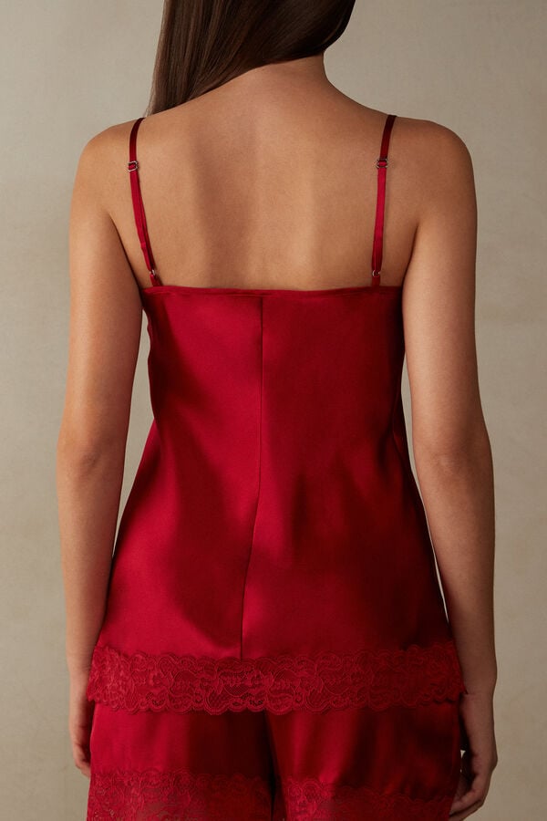 Intimssimi Lace and Silk Top Rojas | PECVG83301