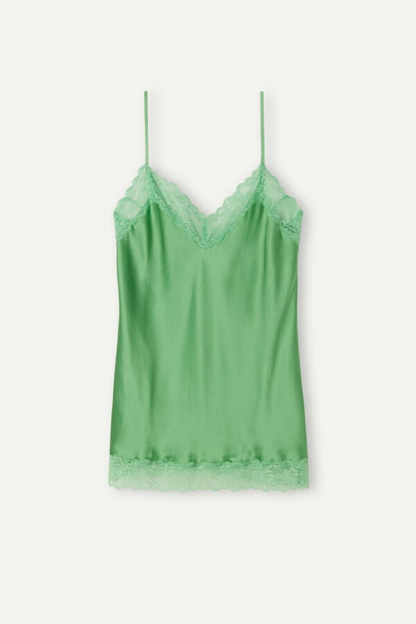 Intimssimi Lace and Silk Top Verde | PEQAV31137