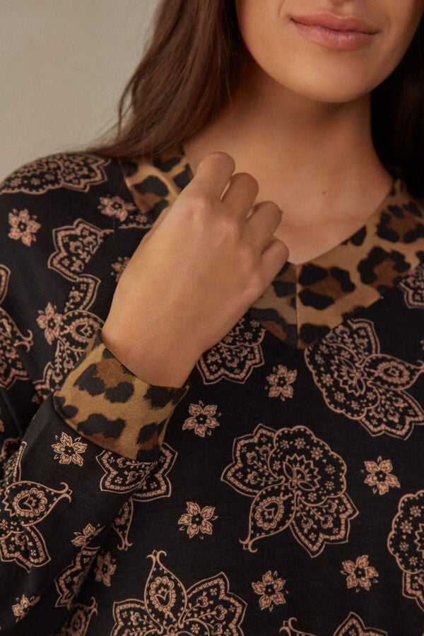 Intimssimi Lady Animalier Long Sleeve Modal Top Print | PEXBR34283