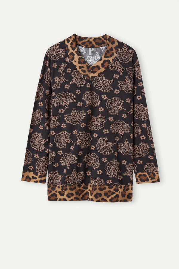 Intimssimi Lady Animalier Long Sleeve Modal Top Print | PEXBR34283