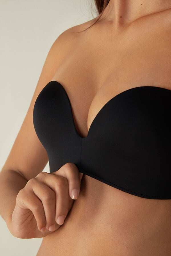 Intimssimi Laura Microfiber Bandeau Bra Negras | PEQAV98434