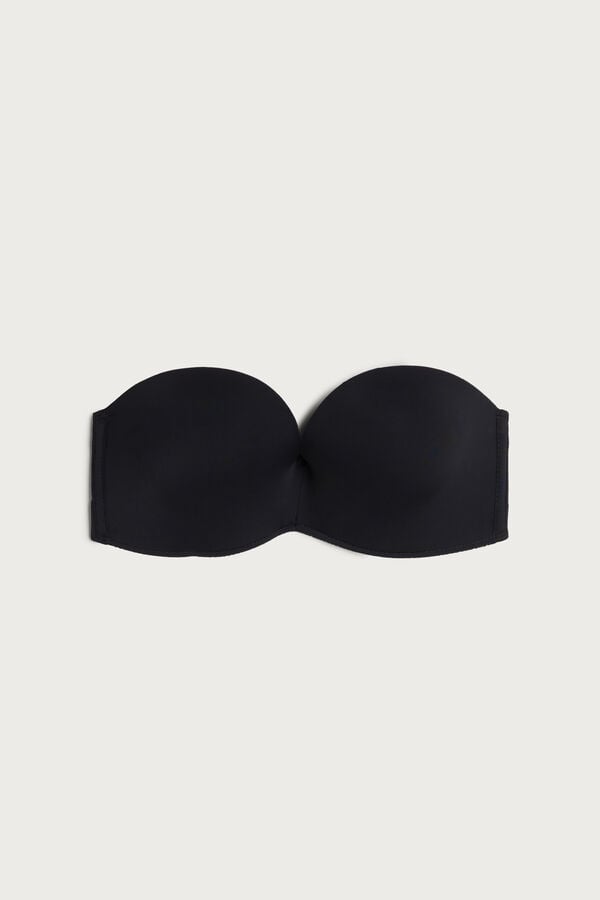 Intimssimi Laura Microfiber Bandeau Bra Negras | PEQAV98434