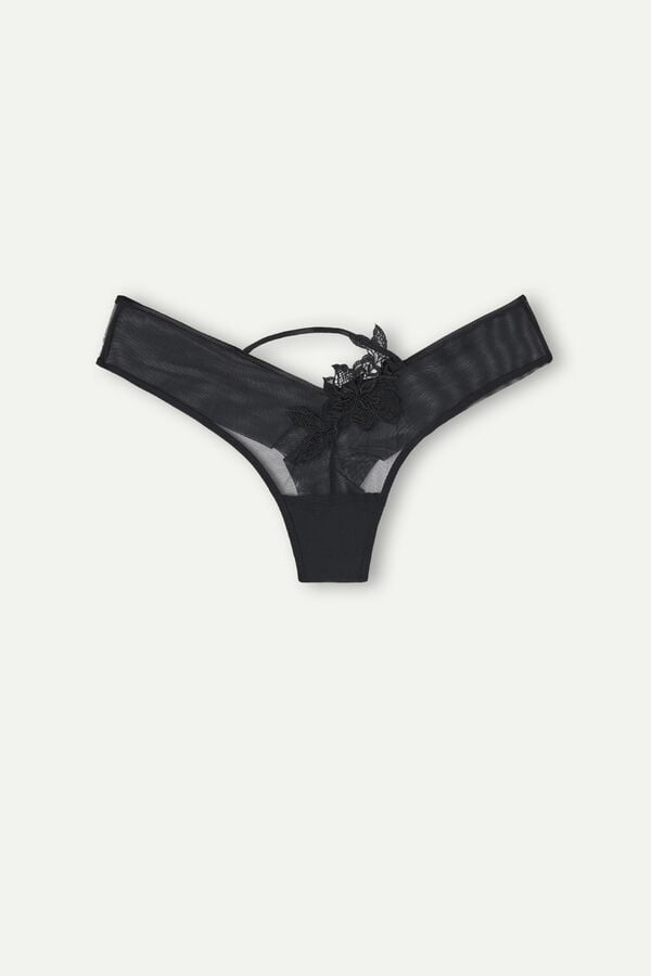 Intimssimi Layers of Lust ‘80s Estilo Brazilian Panties Negras | ZPEMJ27207